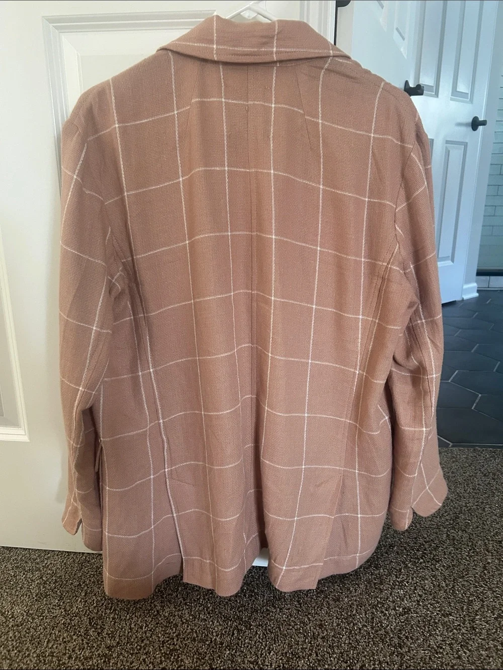 Madewell Dusty Pink Windowpane Blazer